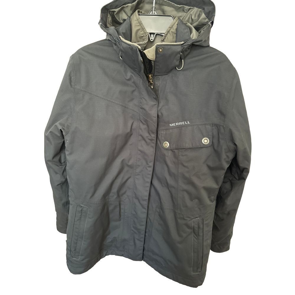 Merrell Opti-Warm Winter Hooded Coat with Removable Liner Size S Black